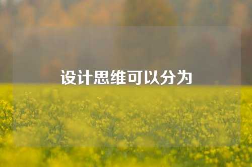 设计思维可以分为