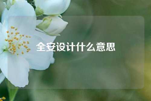 全安设计什么意思