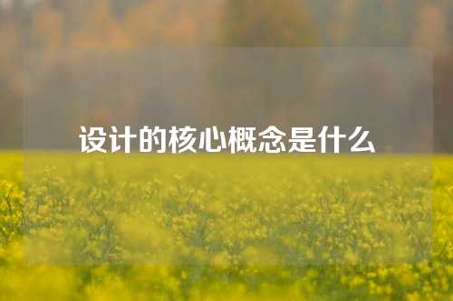 设计的核心概念是什么