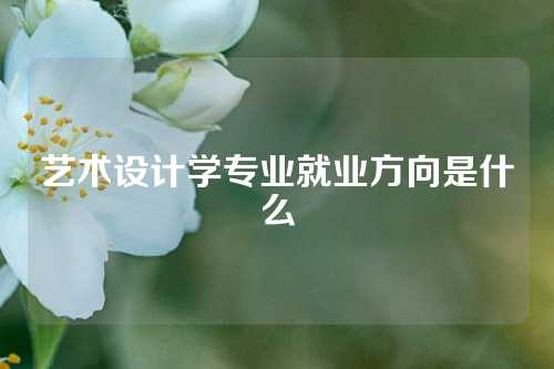 艺术设计学专业就业方向是什么