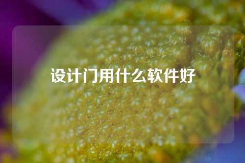 设计门用什么软件好