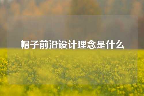 帽子前沿设计理念是什么