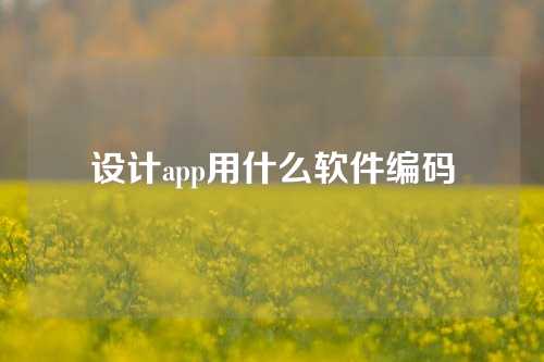 设计app用什么软件编码