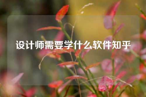 设计师需要学什么软件知乎