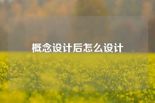 概念设计后怎么设计