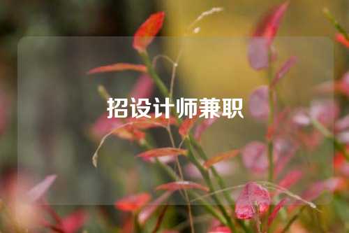 招设计师兼职