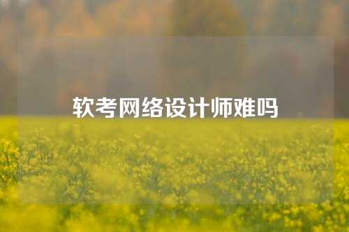 软考网络设计师难吗