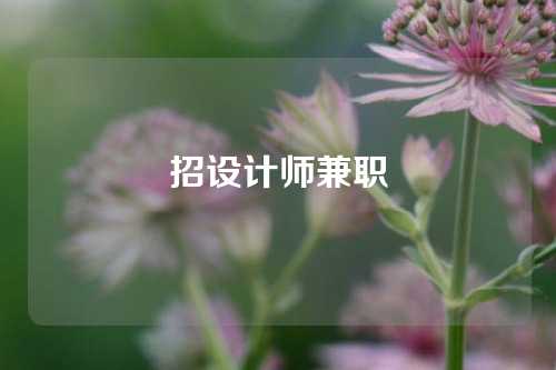 招设计师兼职