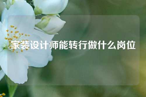 家装设计师能转行做什么岗位