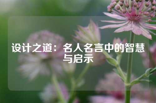 设计之道：名人名言中的智慧与启示