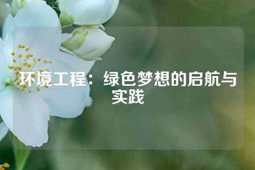 环境工程：绿色梦想的启航与实践