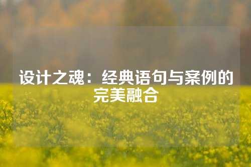 设计之魂：经典语句与案例的完美融合