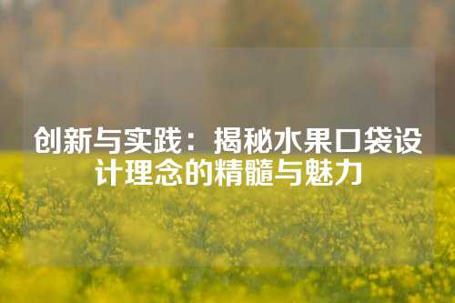 创新与实践：揭秘水果口袋设计理念的精髓与魅力