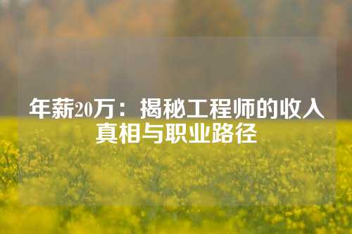 年薪20万：揭秘工程师的收入真相与职业路径