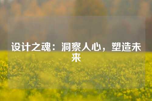 设计之魂：洞察人心，塑造未来