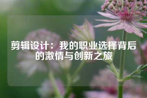 剪辑设计：我的职业选择背后的激情与创新之旅