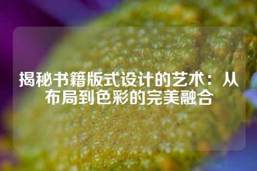 揭秘书籍版式设计的艺术：从布局到色彩的完美融合