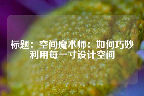 标题：空间魔术师：如何巧妙利用每一寸设计空间