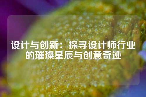 设计与创新：探寻设计师行业的璀璨星辰与创意奇迹