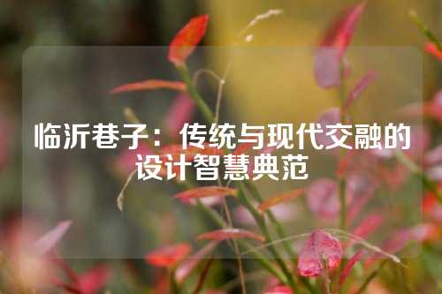 临沂巷子：传统与现代交融的设计智慧典范