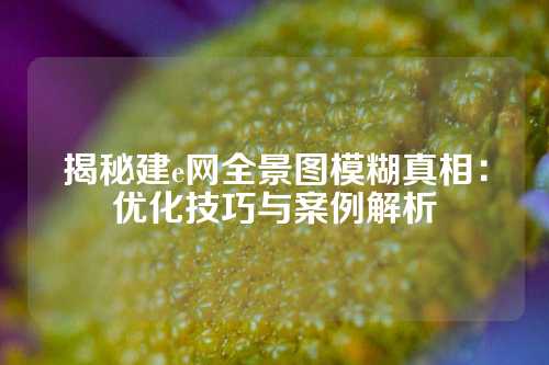 揭秘建e网全景图模糊真相：优化技巧与案例解析