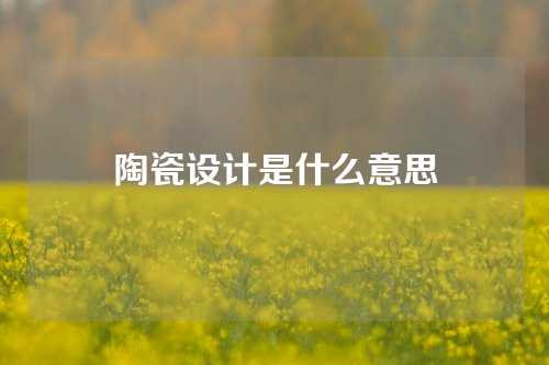 陶瓷设计是什么意思