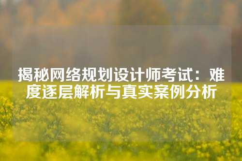 揭秘网络规划设计师考试：难度逐层解析与真实案例分析