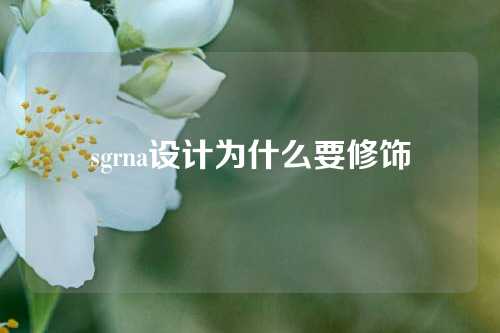 sgrna设计为什么要修饰