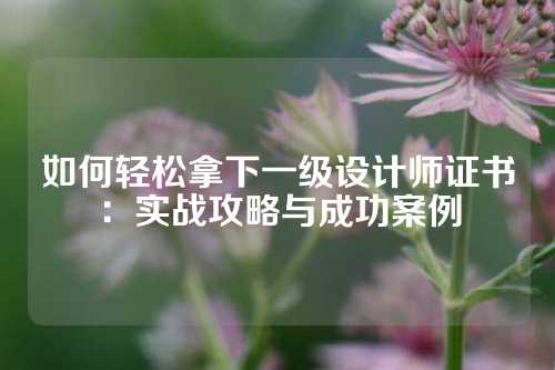 如何轻松拿下一级设计师证书：实战攻略与成功案例