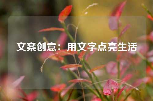 文案创意：用文字点亮生活