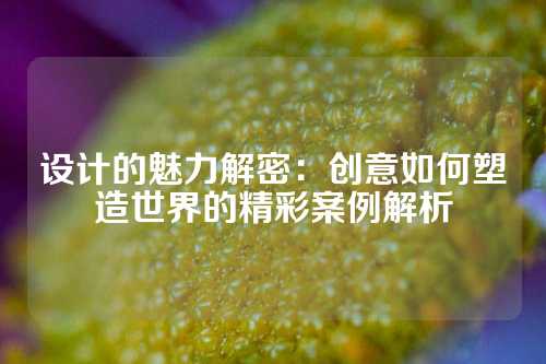 设计的魅力解密：创意如何塑造世界的精彩案例解析