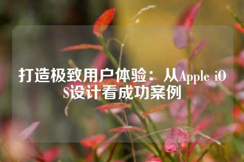 打造极致用户体验：从Apple iOS设计看成功案例