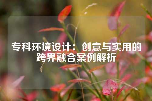 专科环境设计：创意与实用的跨界融合案例解析