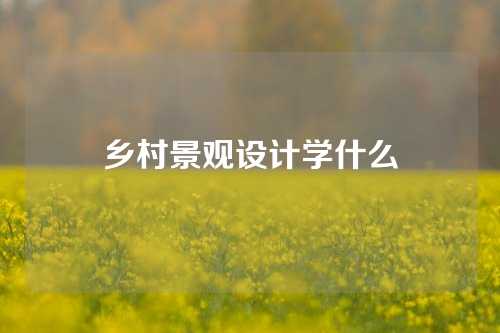 乡村景观设计学什么