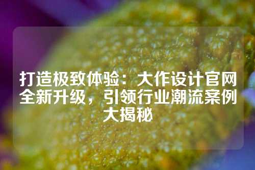 打造极致体验：大作设计官网全新升级，引领行业潮流案例大揭秘