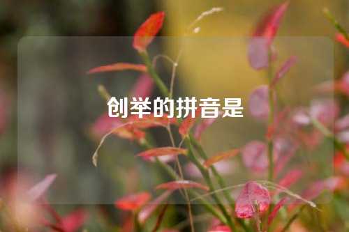 创举的拼音是