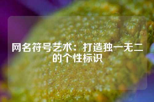 网名符号艺术：打造独一无二的个性标识