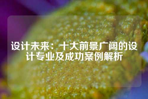 设计未来：十大前景广阔的设计专业及成功案例解析