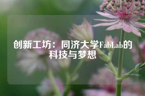 创新工坊：同济大学FabLab的科技与梦想