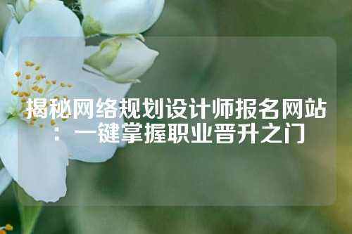 揭秘网络规划设计师报名网站：一键掌握职业晋升之门