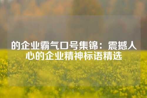 的企业霸气口号集锦：震撼人心的企业精神标语精选