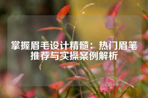 掌握眉毛设计精髓：热门眉笔推荐与实操案例解析