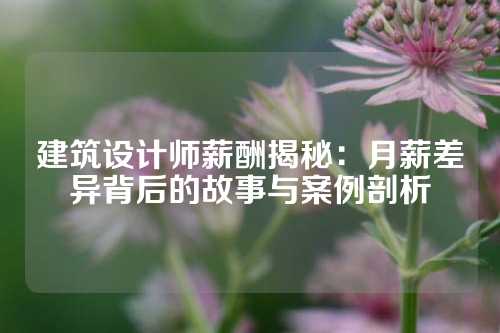 建筑设计师薪酬揭秘：月薪差异背后的故事与案例剖析