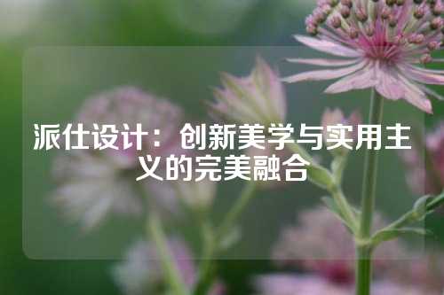 派仕设计：创新美学与实用主义的完美融合