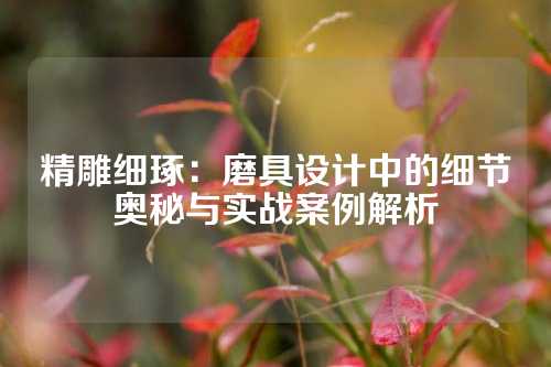 精雕细琢：磨具设计中的细节奥秘与实战案例解析